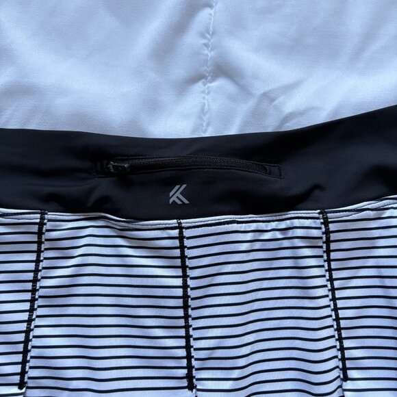 Kyodan Pleated Skort Skirt Womens Size Large Black White Striped Golf Tennis - Picture 7 of 7